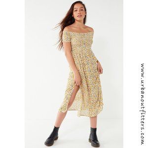 UO Monica Smocked Off the Shoulder Midi Dress